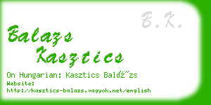 balazs kasztics business card